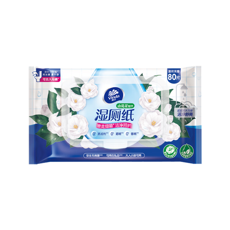 Vinda Wet Toilet Paper 80 pieces* single pack Camellia Essence Wet Wipes Toilet Paper Toilet Wipes Wet Toilet Wipes New and Old Random