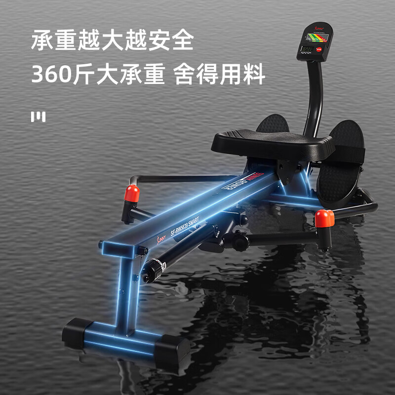 SUNNY American SUNNY hydraulic sculls rowing machine rowing machine fitness equipment home super fat burning APP course package installation/360 catties load-bearing safer/12-speed resistance