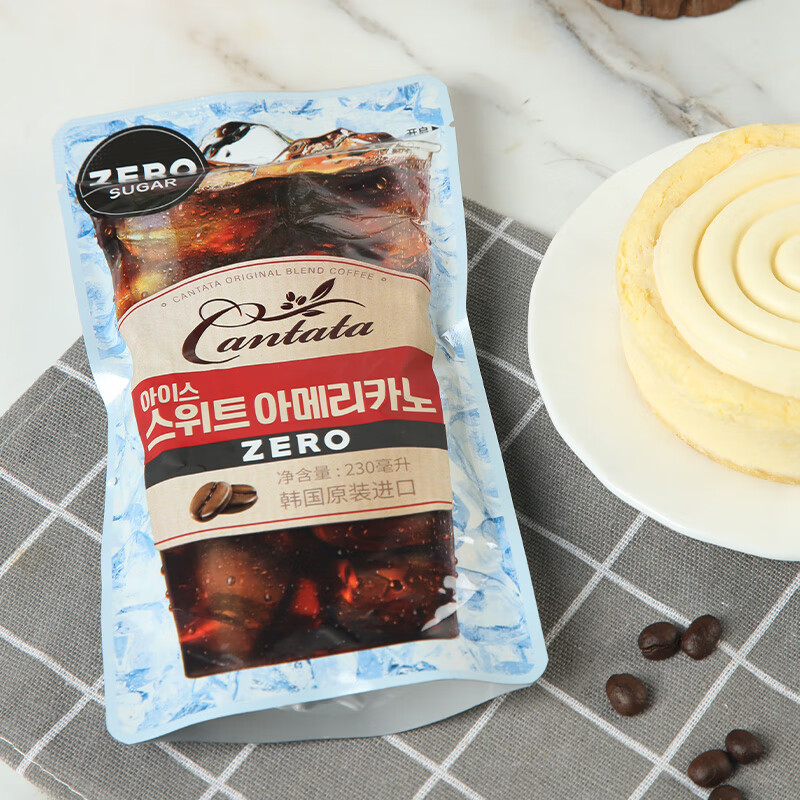 LOTTE Cantata Black Coffee Flavored Drink 230ml*10 bags/box Family Pack Imported from Korea