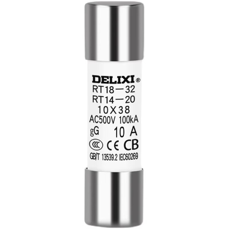 Delixi Electric Delixi rt14-63 fuse ceramic low-voltage fuse core fuse fuse fuse base rt18-32 6A 10X38 ten pieces