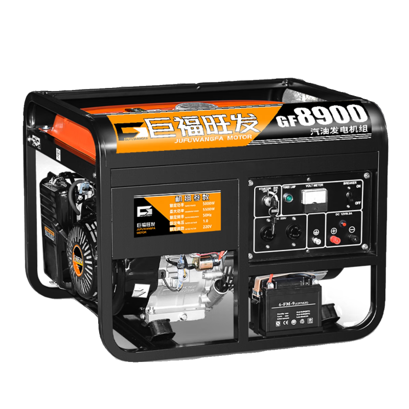 Wen Yijia gasoline generator 220V household small single-phase 4KW/5/6/8/10 kilowatt three-phase electricity 380V 4000W flashlight dual start burning gasoline 220V