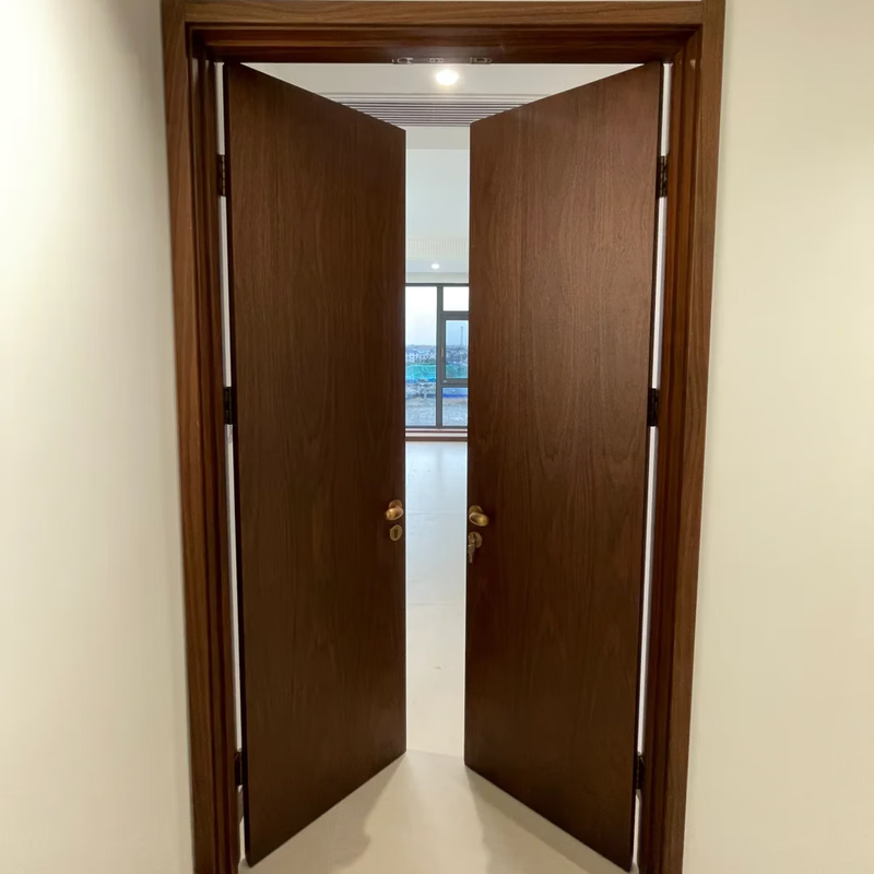 Imported pure log ebony wood room door, log gold silk pomelo, Chinese style bedroom door, painted door, high-end customization, ebony wood type A