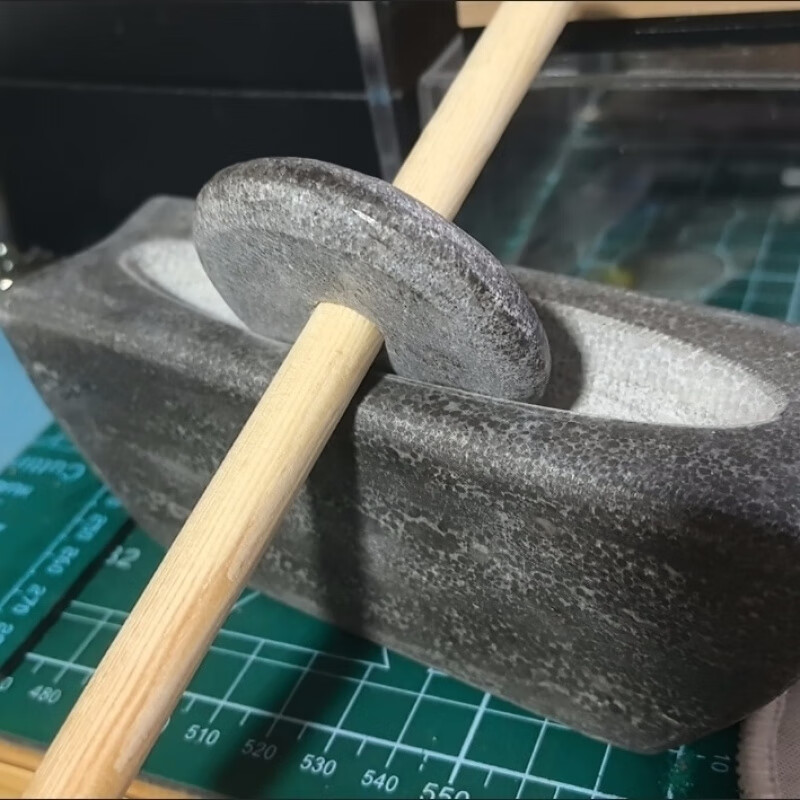 Miaopule Tang Dynasty bluestone grinder old-fashioned tea set stone mortar for pounding medicine and grinding Chinese medicine bluestone 12cm