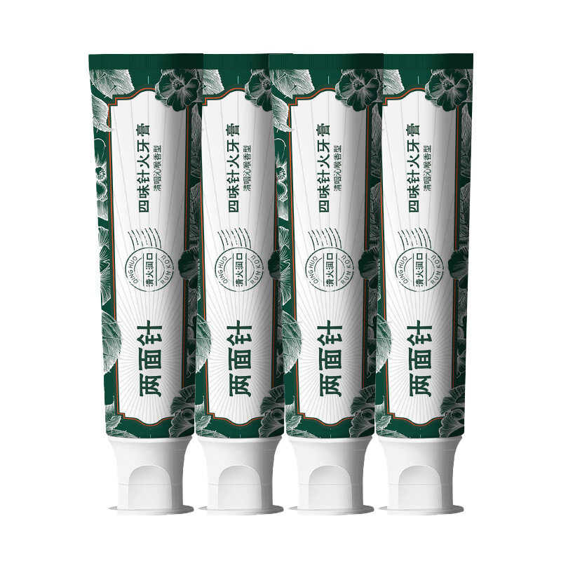Liangmianzhen (LMZ) Four Flavor Needle Fire Toothpaste Herbal Extract Freshens Breath Reduces Dental Plaque and Relieves Oral Problems 120g*4 Sticks