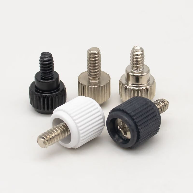 NAOISKEY 95 desktop computer case side panel thumb screws 3.5-inch coarse tooth side transparent glass cover fixing screws universal 6#-32*6 black plastic thumb screws 4 pieces