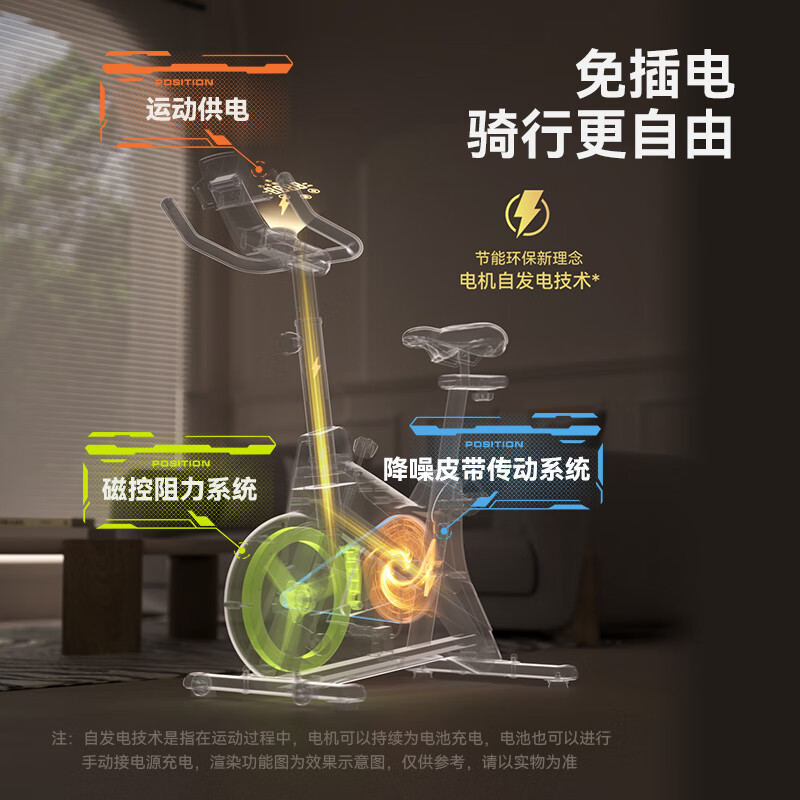 HEAD Home Spinning Bike Small Indoor Equipment Bicycle Occupying Small Exercise Bike White Black Panda-Plug-in Model