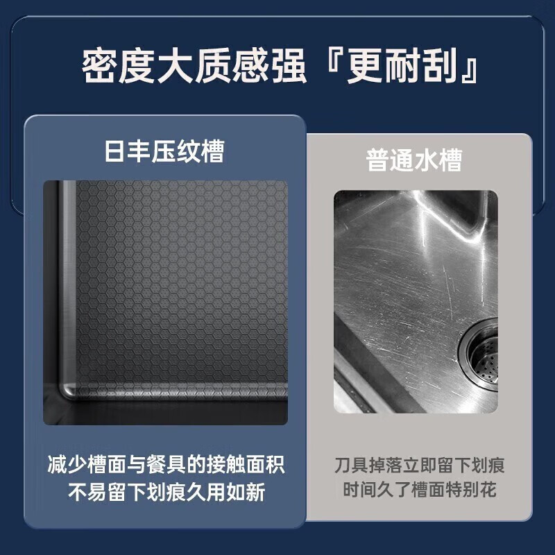 Jomoo 2025 New Rifeng Thickened 3mm Nano Wash Basin Sink Large Single Slot SUS304 Stainless Steel Kitchen Pool B6 Model 75*46cm Equipped with Fine Copper Waterfall Faucet