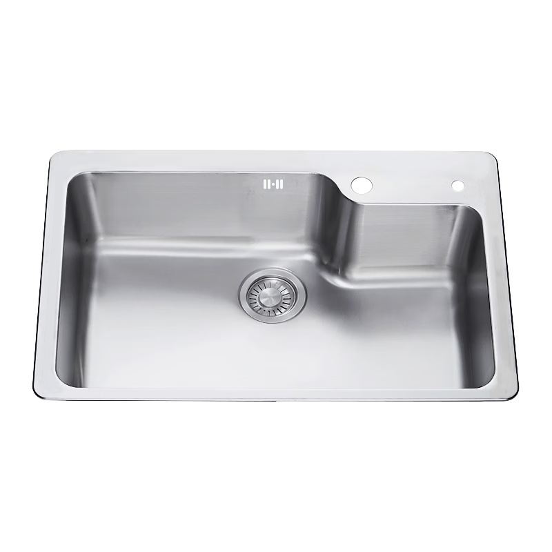 Franke sink large single tank kitchen 304 stainless steel dishwashing basin brushed dishwashing sink household sink package 304 large single tank + high throw faucet + soap liquid