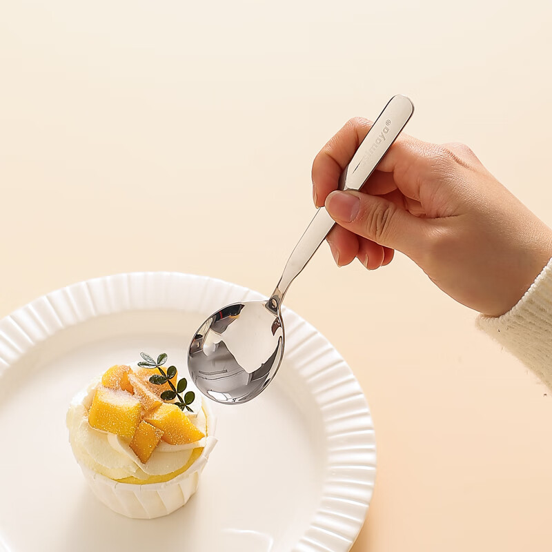 Kawashimaya 316 stainless steel spoon food grade long handle dining spoon household high-end exquisite spoon spoon dining spoon food grade 316 stainless steel small spoon