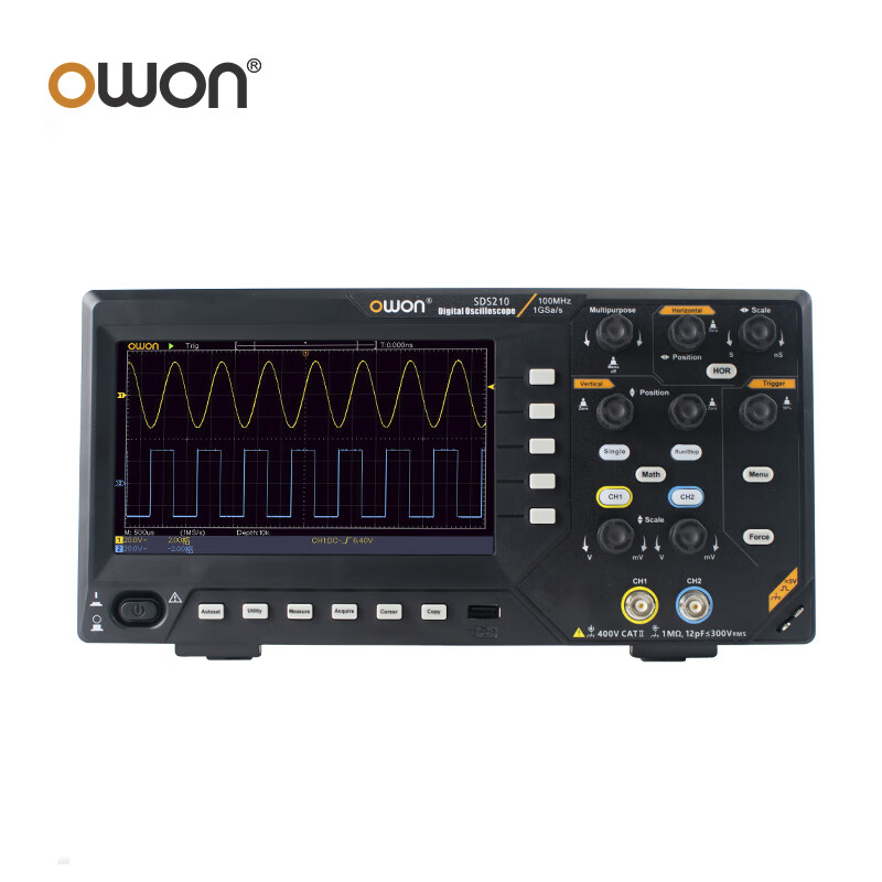 Owon Lillipu desktop digital oscilloscope SDS210 dual-channel bandwidth 100MHz sampling rate 1GS/s supports SCPI and LabVIEW