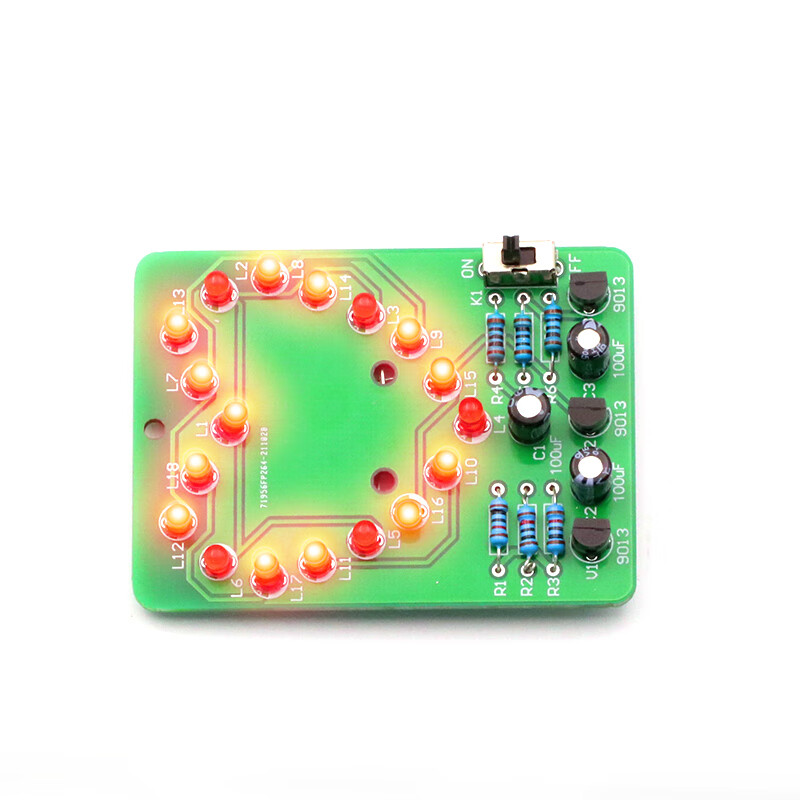 Dafuri LED heart-shaped flowing water flashing light kit DIY components Electronic teaching training welding Maker production and assembly Default