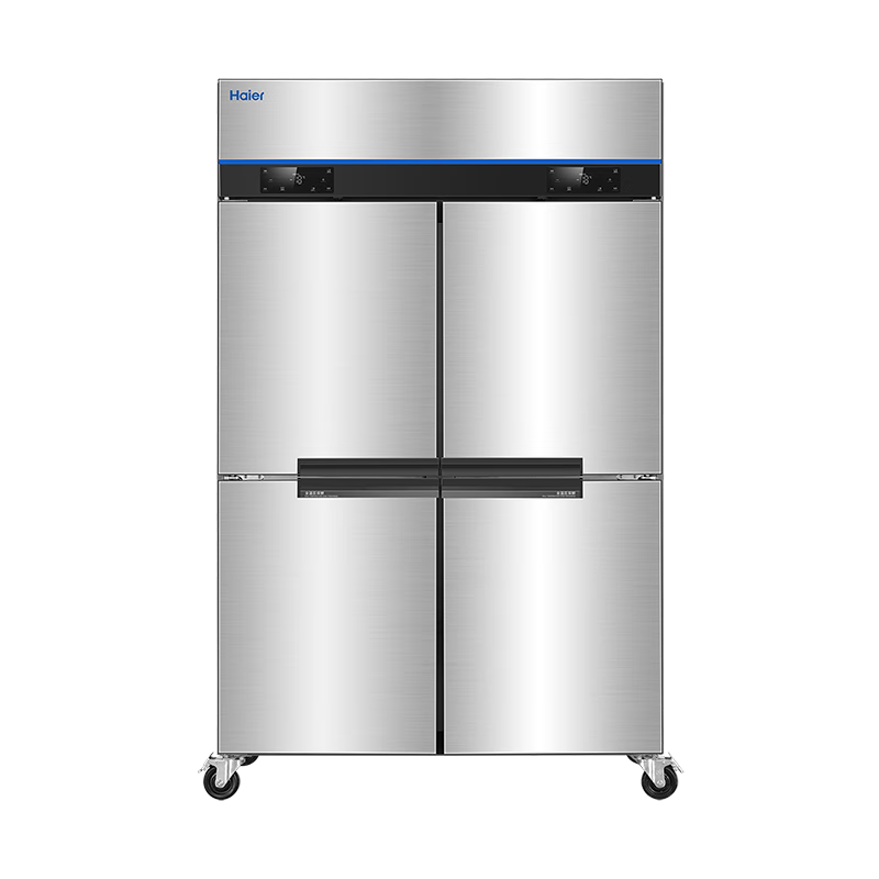 Haier frost-free air-cooling, first-class energy efficiency, four-door freezer, commercial kitchen refrigerator, large-capacity stainless steel vertical refrigeration and fresh-keeping cabinet, freezing and quick-freezing cabinet, hotel kitchen, new top with four-door double greenhouse, 304 stainless steel EPP sterilization 927