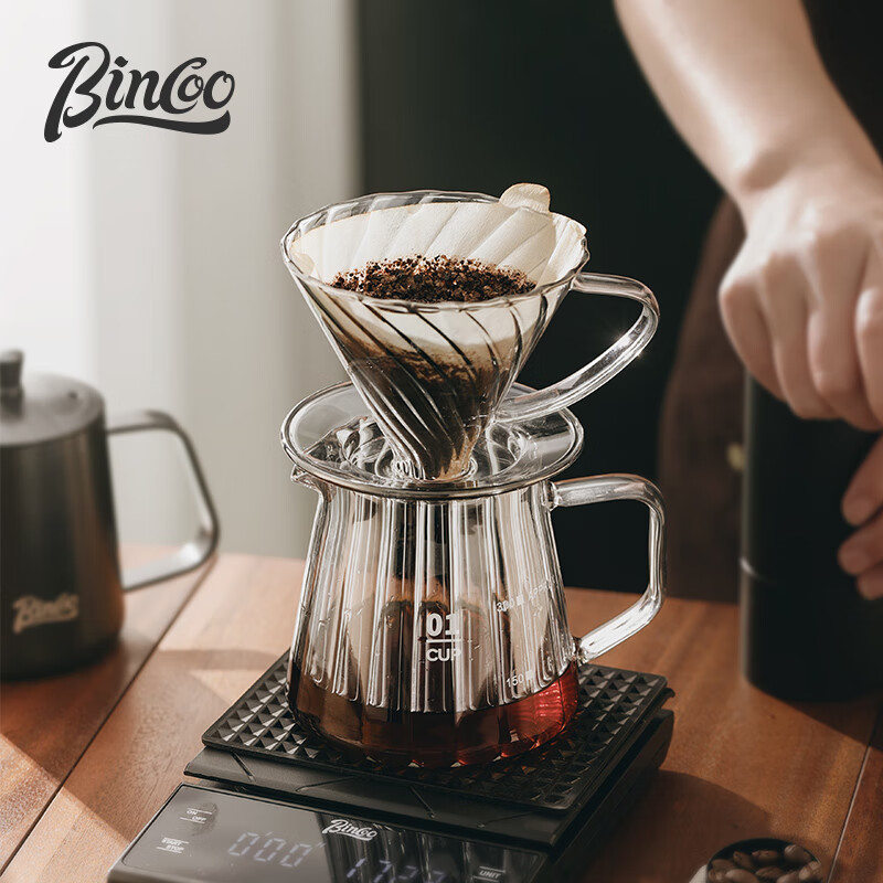 Bincoo hand brewed coffee pot set coffee filter brewing cup high temperature resistant glass sharing pot coffee utensils