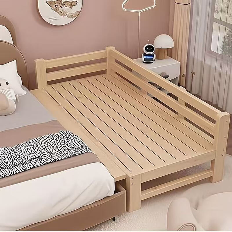 British and American Danny spot children's bed splicing bed widened crib side bed solid wood single bed adult baby extended side crib two-sided guardrail + bedside + coconut palm mattress length 200 width 80 height remarks