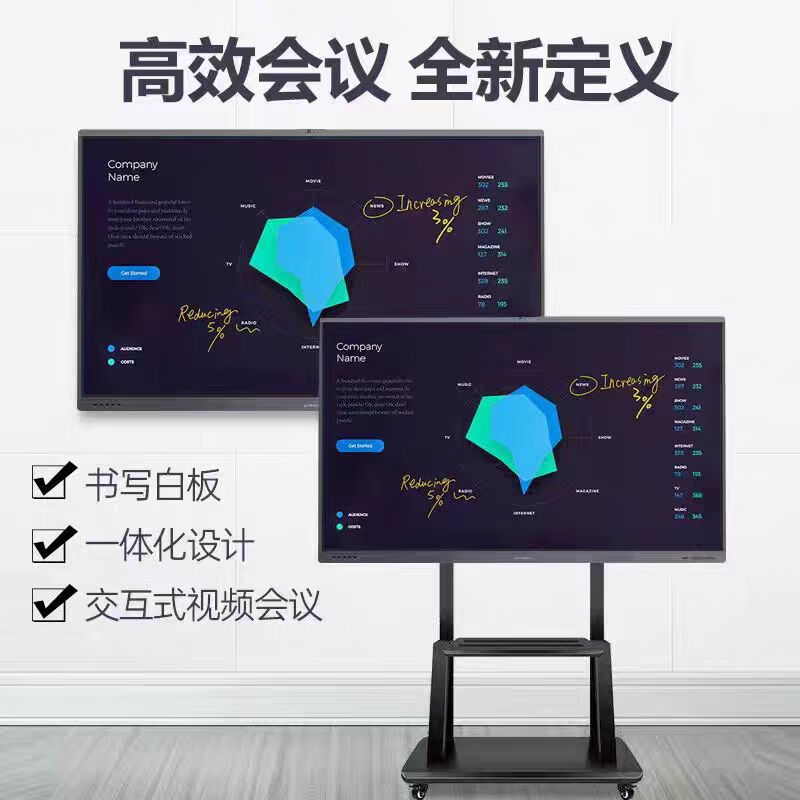 Xiaomi 4k latest smart screen conference teaching touch all-in-one TV multimedia 100-inch electronic whiteboard 85-inch i7/8+512G dual touch explosion-proof