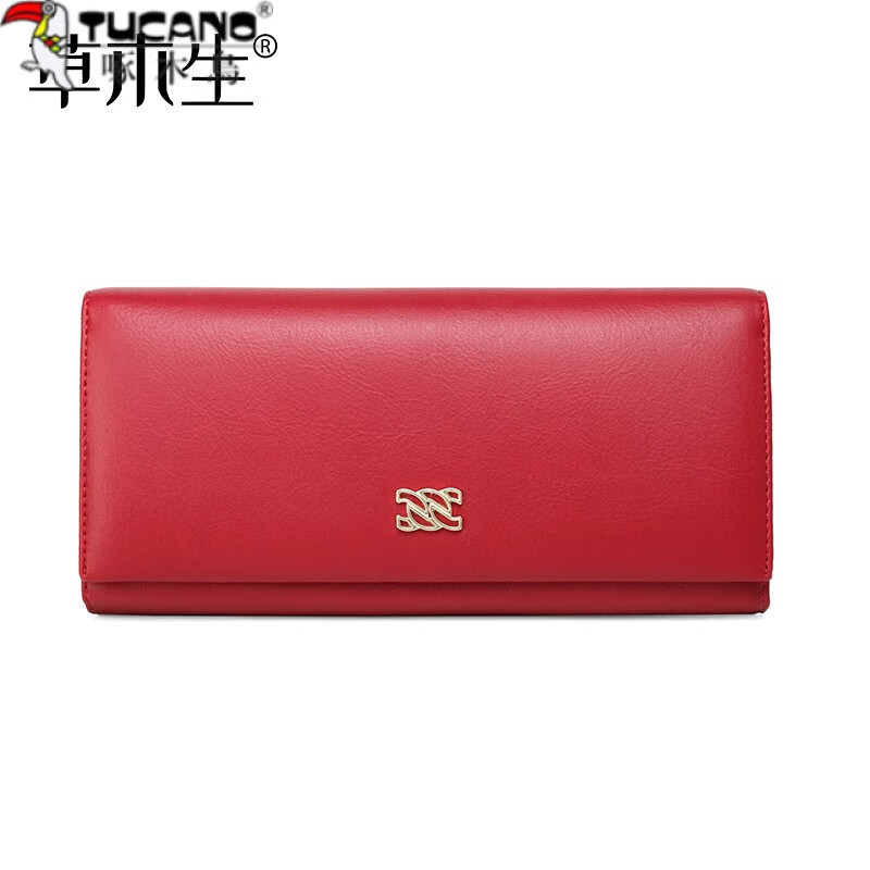 Woodpecker (TUCANO) fashionable new large-capacity long wallet for women with multiple card slots hand wallet for mobile phone wallet large banknote holder burgundy
