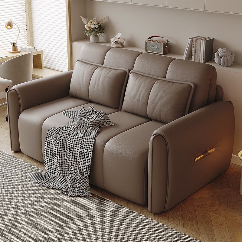 Kuhe Electric Sofa Bed Intelligent Dual-Purpose Folding Multi-Function Living Room Bedroom Study Balcony Small Apartment Retractable Sofa Beige 1.05 Meter Electric Sponge Cat Scratch Skin