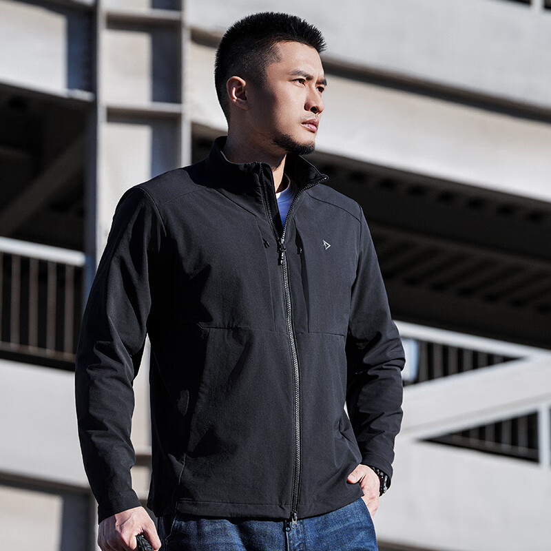 Dragon Tooth Hidden Flying Tiger Tactical Stand Collar Jacket Spring Black Business Executive Jacket Commuting Anti-static Stretch Extreme Night Black XL 185/104A Weight 170-190