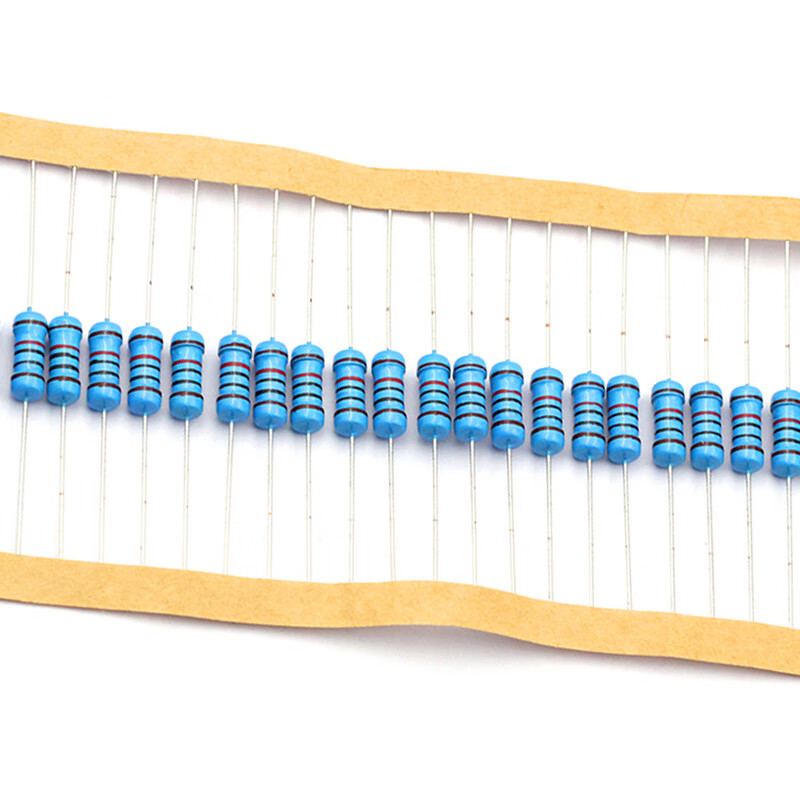 Dafuri 1W metal film resistor element 1% five-color ring 1K 2k 10K 100 ohm 1M3K22 ohm 4.7K47K20 3 ohm 1% (20 pcs)