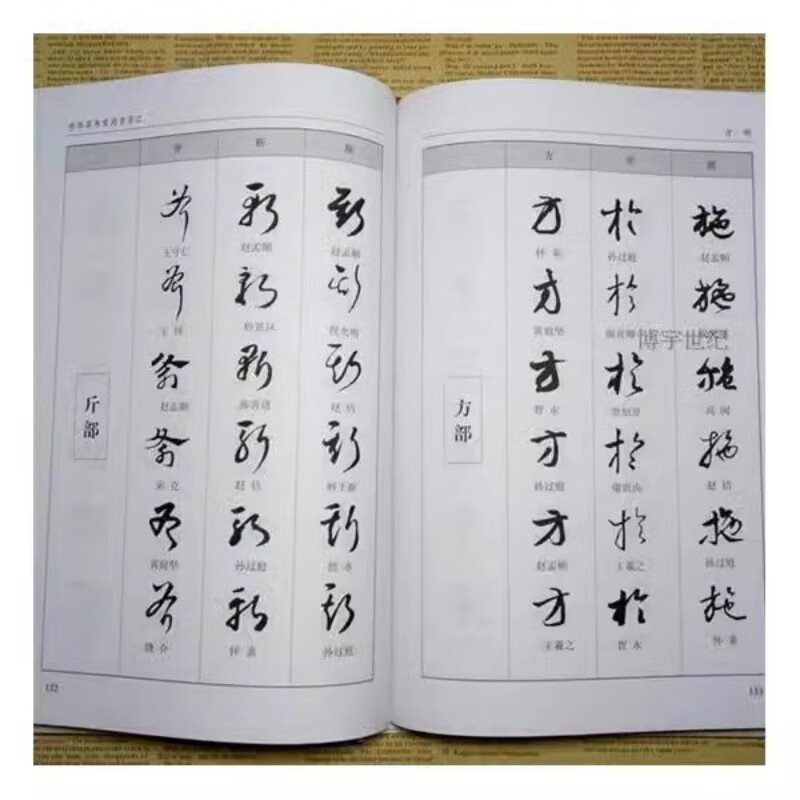 Glossary of commonly used characters in Chinese cursive script