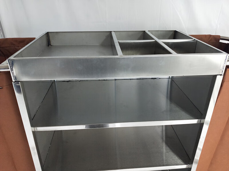 Yue Changsheng Hotel enlarged linen cart stainless steel single-sided and double-sided work cart hotel room service cart cleaning cart cleaning cart 0.95m small steel single-sided-mop rack-carpet wheel