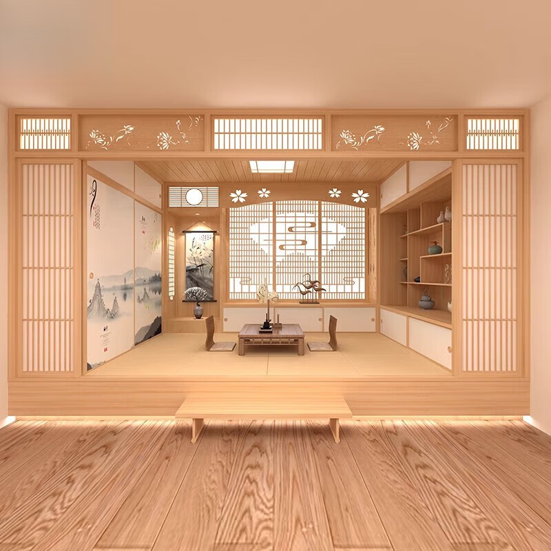 Huale collection room tatami wardrobe integrated Japanese-style Fusma shoji door partition platform bed custom store manager custom deposit