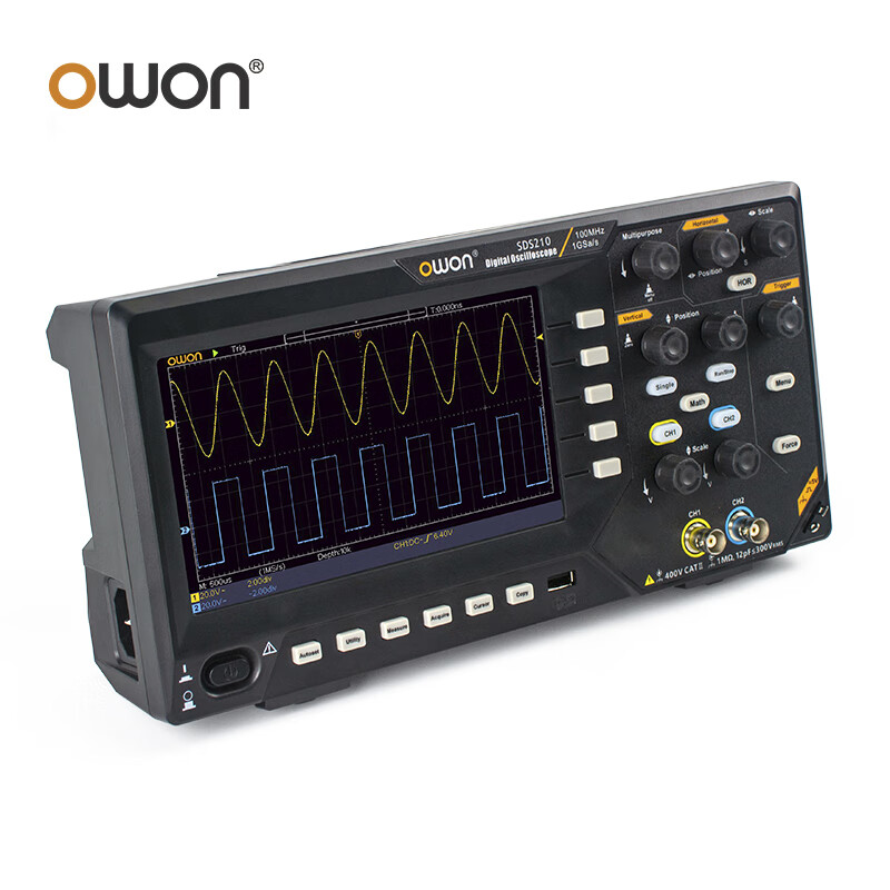 Owon Lillipu desktop digital oscilloscope SDS210 dual-channel bandwidth 100MHz sampling rate 1GS/s supports SCPI and LabVIEW
