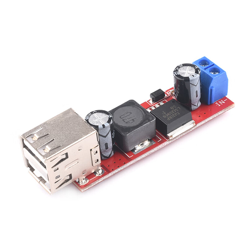 Dual USB output 3A step-down regulated 9/12/24/36V to 5V DC-DC power supply module Dual USB 5V step-down module with DC holder