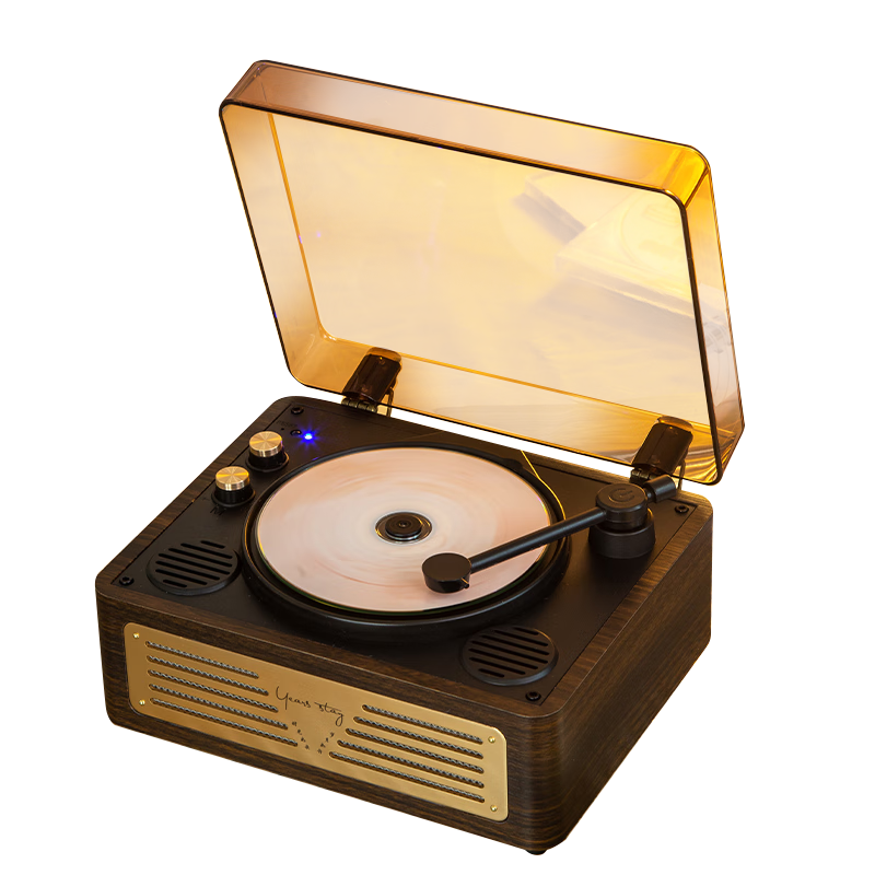 YEARS STAY time and years all-in-one CD player audiophile album player retro CD player record player desktop Bluetooth audio speaker walnut SG1999 birthday gift