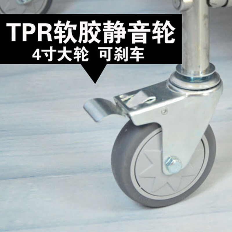 Folding linen cart, stainless steel collection trolley, cleaning room entrance cart, hotel room service cart, work cart, extra thick folding linen cart (with brown cloth bag)