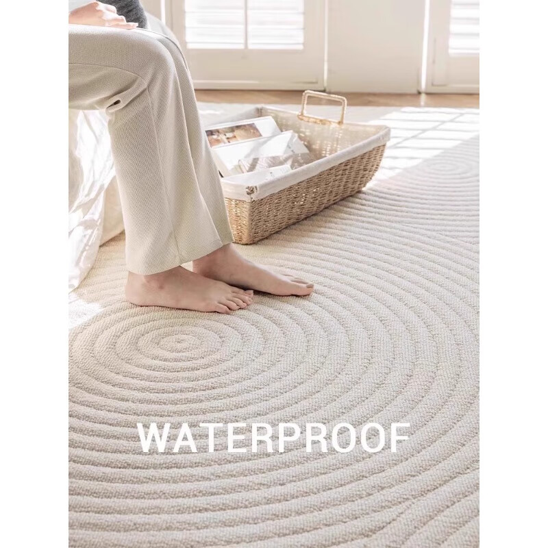 Diatom silk living room carpet, cream style sofa coffee table blanket, high-end waterproof, anti-fouling, washable and wipeable bedroom floor mat, Drop Rain 200cm*300cm