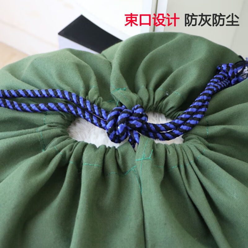 Vinoa thickened storage canvas bag, drawstring bag, transfer economical packing bag, large capacity quilt bag, canvas storage bag, military green small size 48*80cm