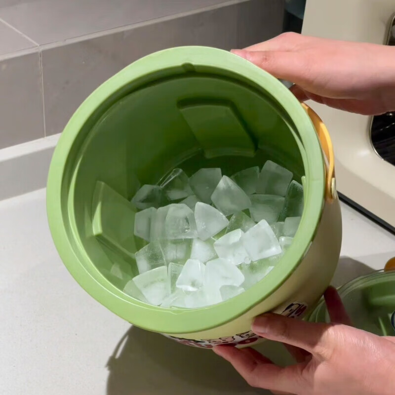 Ice Bucket Household Cold Bucket 2025 Ice Storage Box Ice Maker Dry Ice Sensation Camping Portable Insulation Ice Bucket + Harada Sticker 4L Green Long-lasting Warranty