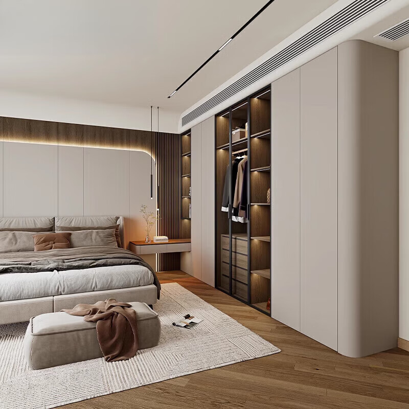 Hualeji Whole House Customized Eige Board Wardrobe Keliv Solid Wood Furniture Kronospan One Door to Top Fully Decorated 1 Square Meter