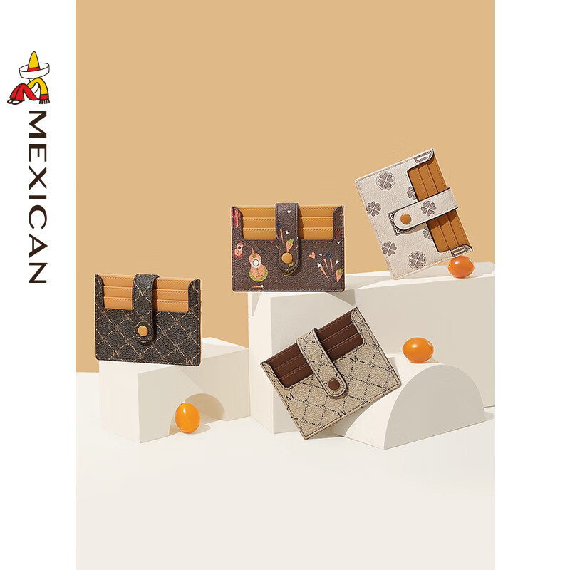 Scarecrow (MEXICAN) Women's Compact Wallet Simple Design Coin Purse Card Holder Exquisite and Cute Document Bag Niche Card Holder Women A Style - Off-White