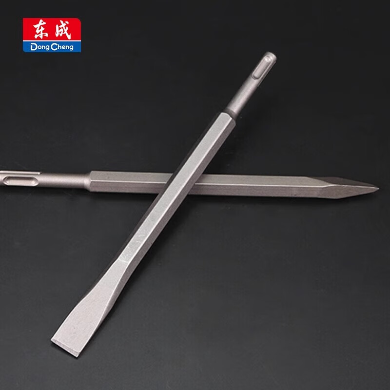 Dongcheng electric hammer chisel impact drill bit electric pick tip chisel pickaxe flat chisel square handle round handle hexagonal handle widened and lengthened shovel long hexagonal tip chisel-17X280