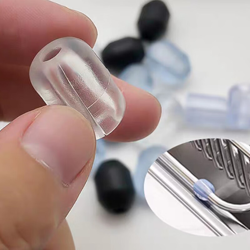 Kunsui sink drain basket anti-slip beads leather pad rubber ring drain rack plastic vegetable basket shock-proof accessories drain rack gasket transparent large size 20 pieces