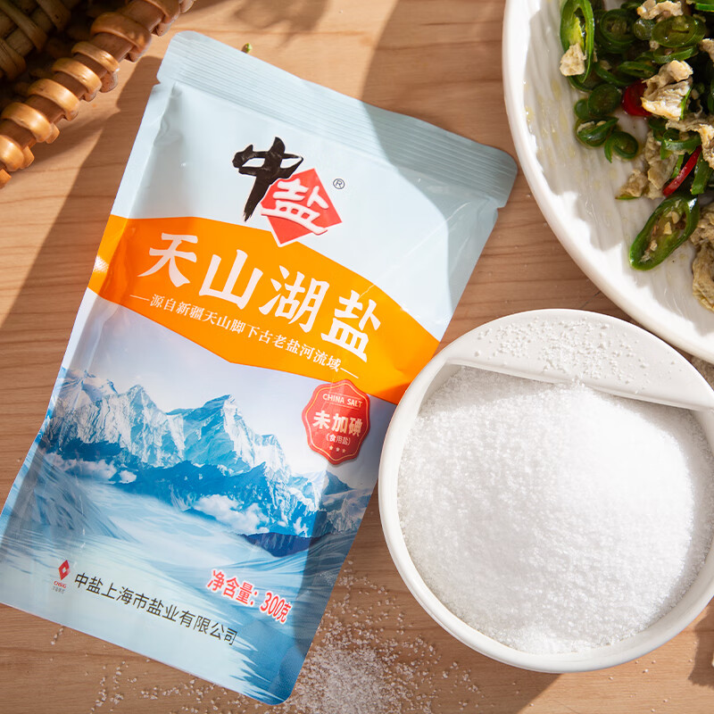 China Salt Tianshan Lake Salt 300g, no iodized, no anti-caking agent, natural lake salt edible salt, produced by China Salt