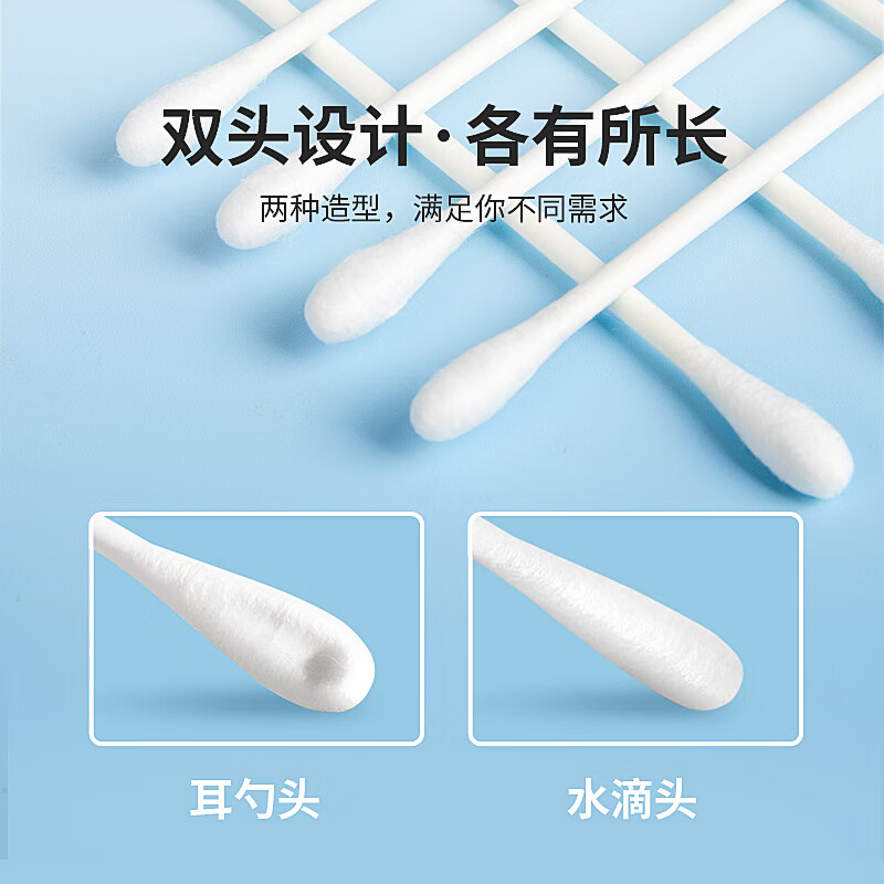 Sodolike Shangdao 100 pieces disposable hygienic double-ended cotton swabs ear spoon style makeup cleaning cotton swabs 100 pieces * 1 pack