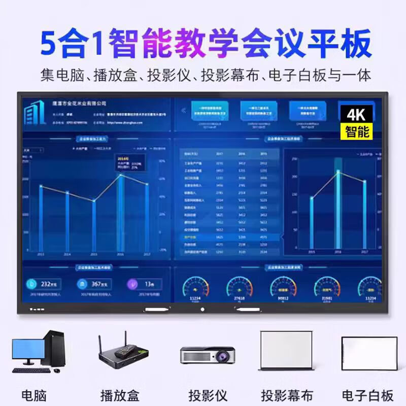 Xiaomi 4k latest smart screen conference teaching touch all-in-one TV multimedia 100-inch electronic whiteboard 85-inch i7/8+512G dual touch explosion-proof