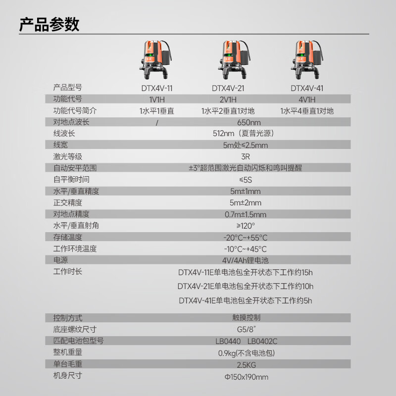 Dongcheng green light infrared level meter high precision strong light thin line caster leveling small anti-fall laser level meter DTX4V-11E-green light 2 lines-single electric plastic box