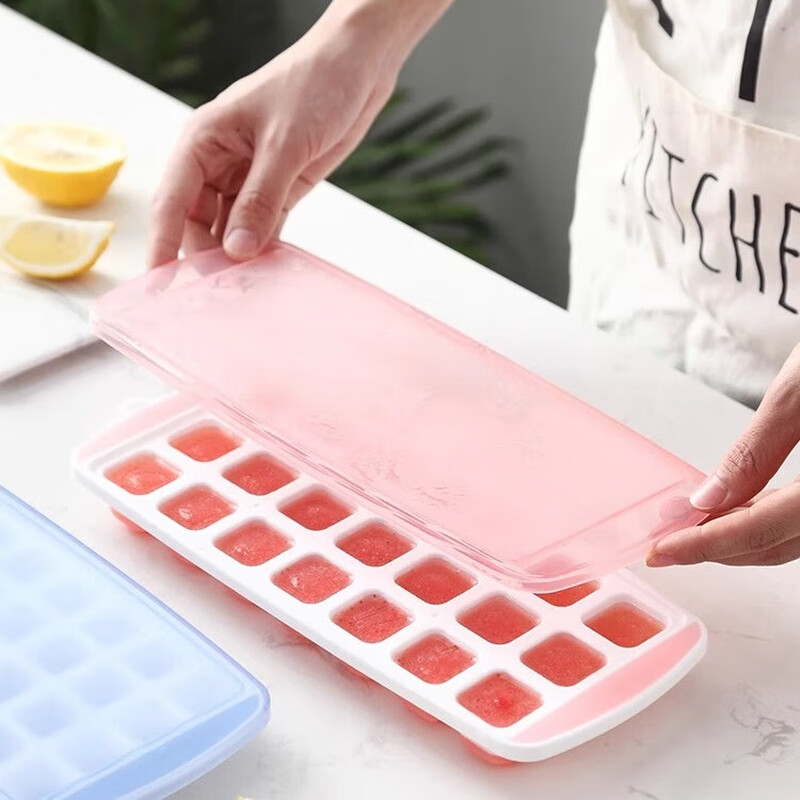 Bovonik Ice Tray Mold Silicone Homemade Sprite and Coke Drink Yogurt Block Ice Cream Refrigerator Ice Storage Box 2 (42 Compartments in Total)