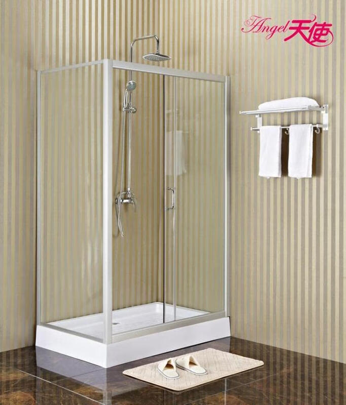 Kezitu L-shaped/rectangular/curved shower room simple shower room 3C tempered glass partition sand silver aluminum alloy bathroom 80*120 with stone base does not contain steam