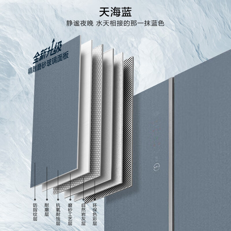 Hisense 60cm flat-screen fully embedded cross door first-level variable frequency ion active sterilization and odor-free refrigerator BCD-510WTDGVBPIS1 Tianhe Blue