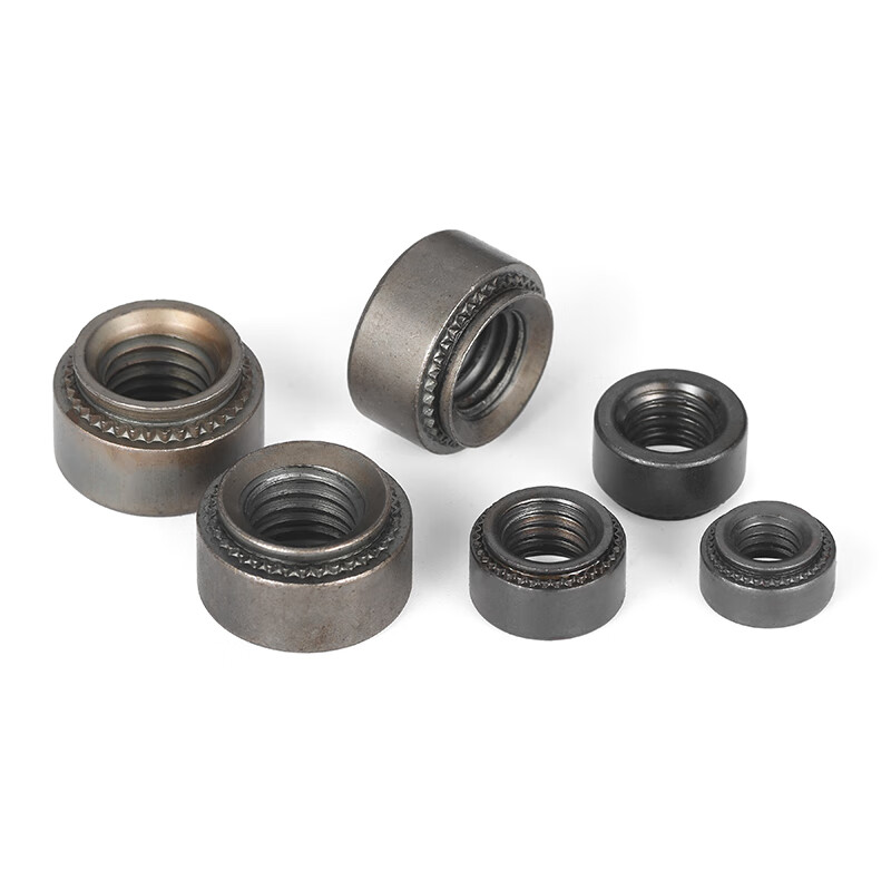 JINGGONG carbon steel hardened natural color rivet nut black pressure nut round pressure plate S-M3M4M5M6M8M10M12 S-M3-0 (200 pieces) carbon steel natural color