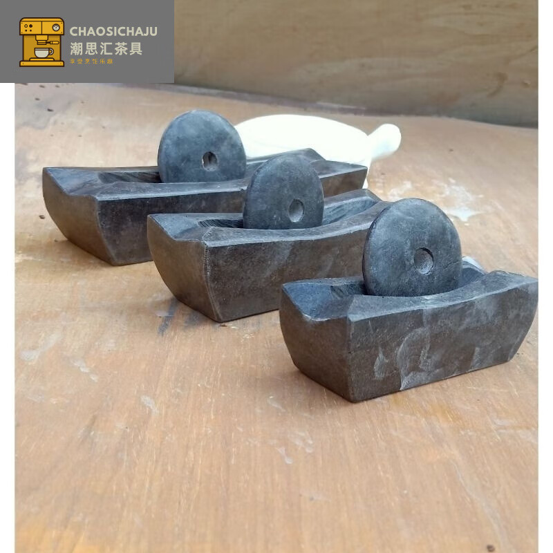 Miaopule Tang Dynasty bluestone grinder old-fashioned tea set stone mortar for pounding medicine and grinding Chinese medicine bluestone 12cm