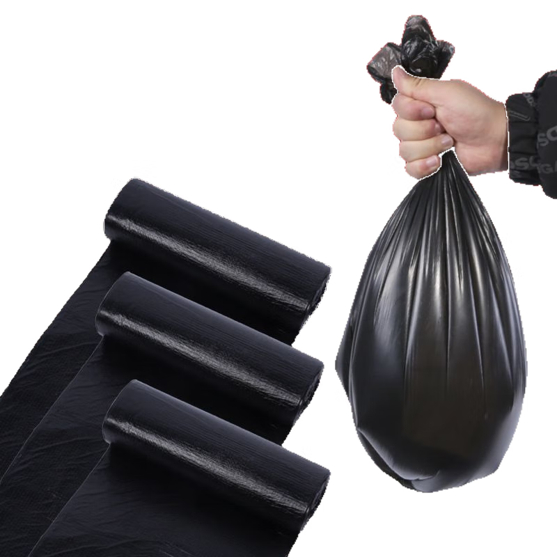 Garbage bag household thickened leak-proof large flat mouth dormitory student kitchen disposable plastic bag 4 rolls 60 pieces