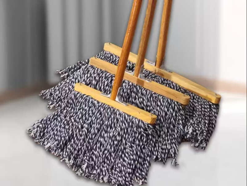 TTV old-fashioned cotton mop wooden handle 40cm 10 sets/piece