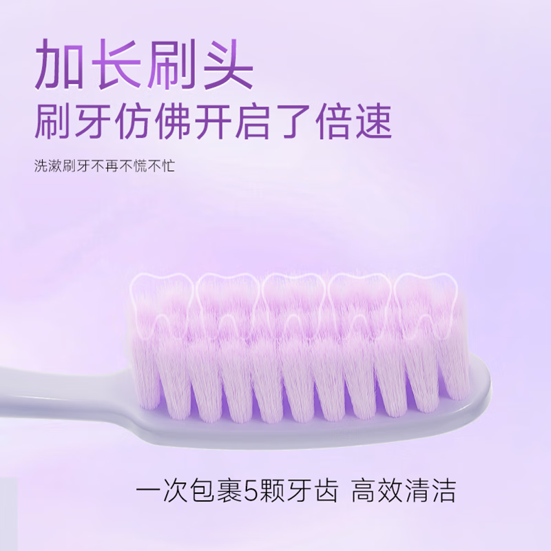 LMZ long-head soft-bristle toothbrush, adult large head, only for men and women, soft gum protection, high-efficiency deep tooth cleaning, 3 pieces