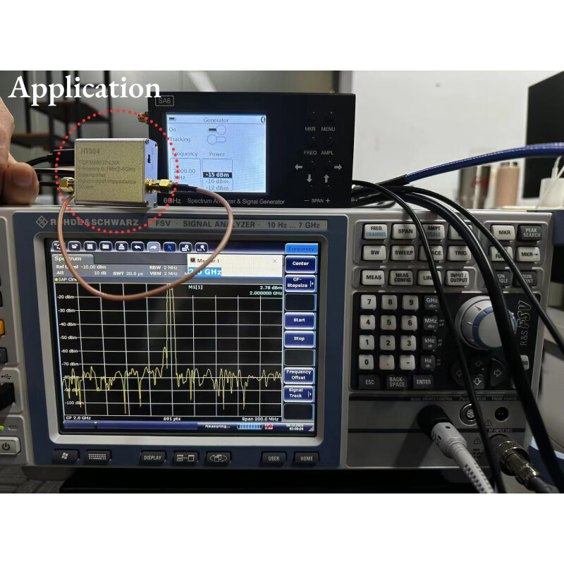 100K-6GHz low noise amplifier 30dB gain front RF radio frequency LNA module signal amplification HT004-with battery (gain 20dB)